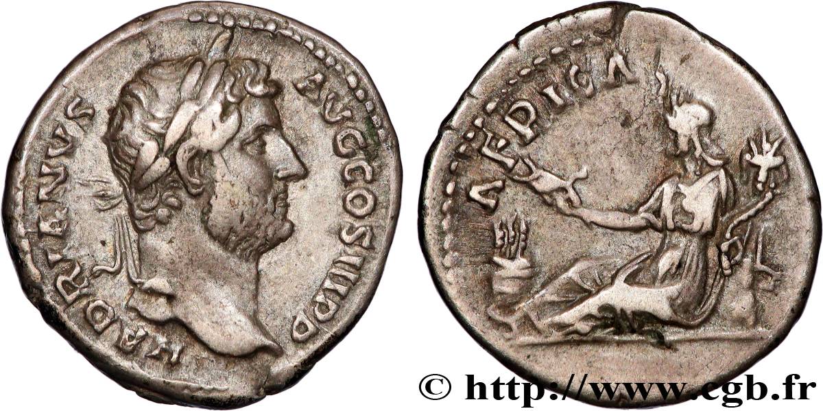 HADRIAN Denier AU/XF