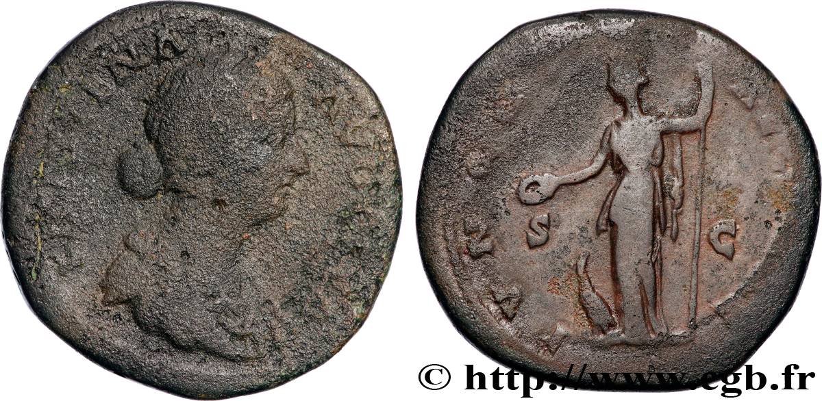 FAUSTINA MINOR Sesterce VF