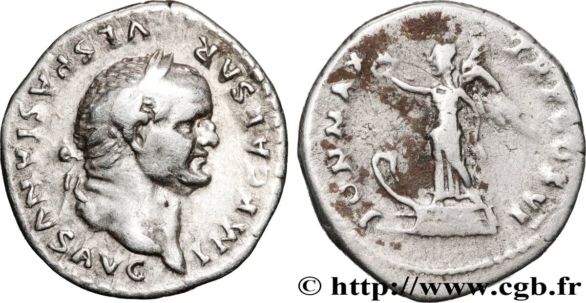 VESPASIAN Denier AU/XF