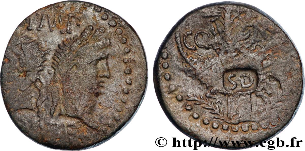 AUGUSTE et AGRIPPA Dupondius COL NEM (as) TTB