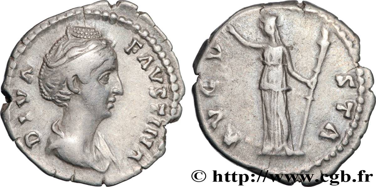 FAUSTINA MAJOR Denier AU/XF
