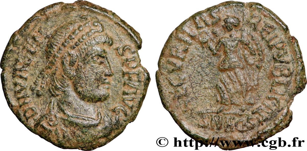 VALENS Nummus, (PB, Æ 3) XF