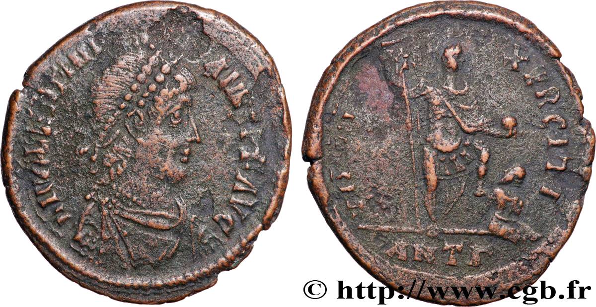 VALENTINIANO II Maiorina pecunia, (MB, Æ 2) MBC/BC+
