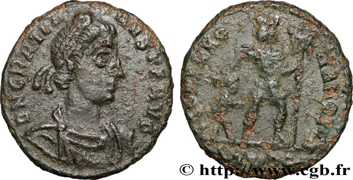 GRATIAN Nummus, (PB, Æ 3) XF