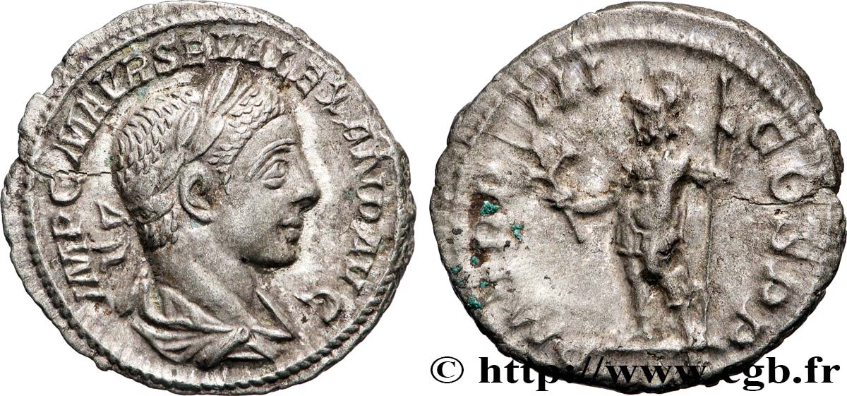 SEVERUS ALEXANDER  Denier AU/XF