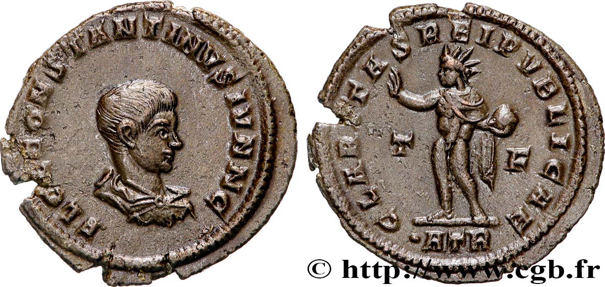 CONSTANTIN II Centenionalis ou nummus TTB+