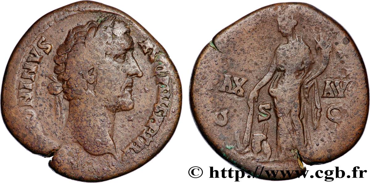 ANTONIN LE PIEUX Sesterce TB+