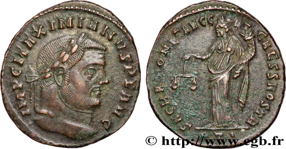 MAXIMIEN HERCULE Follis ou nummus TTB+