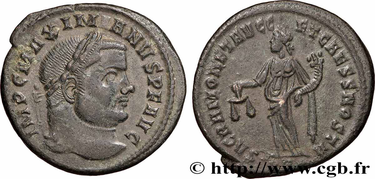 MAXIMIEN HERCULE Follis ou nummus TTB+