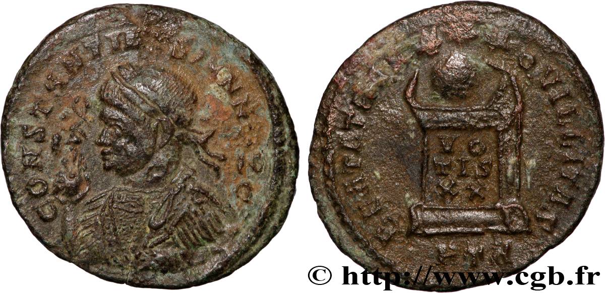 CONSTANTIN II Centenionalis ou nummus TTB