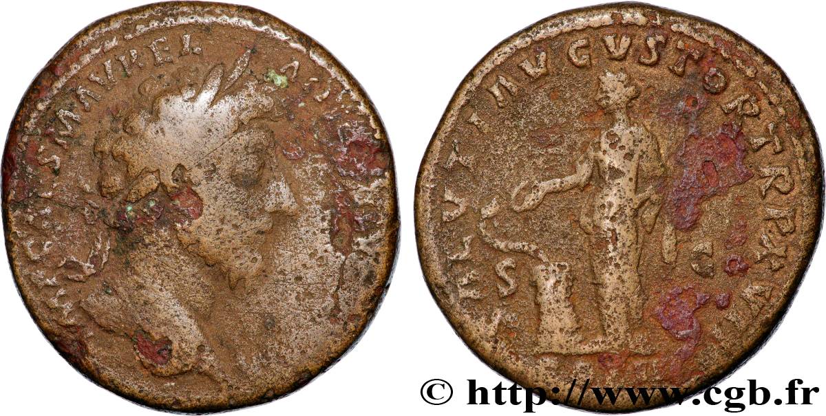 MARCUS AURELIUS Sesterce VF