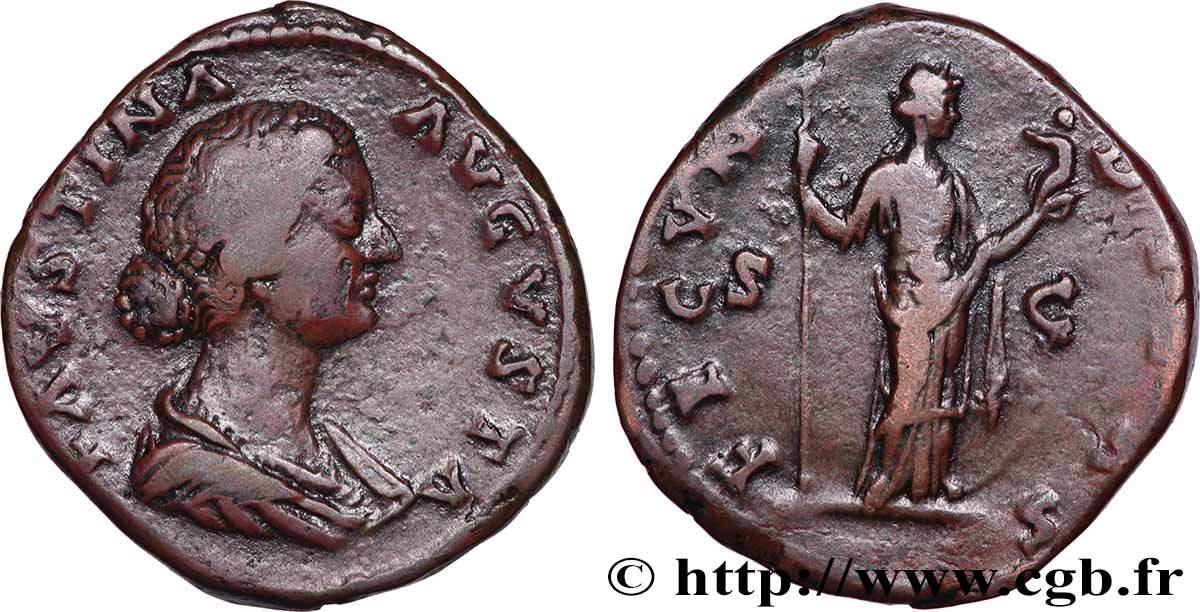 FAUSTINA MINOR Sesterce XF