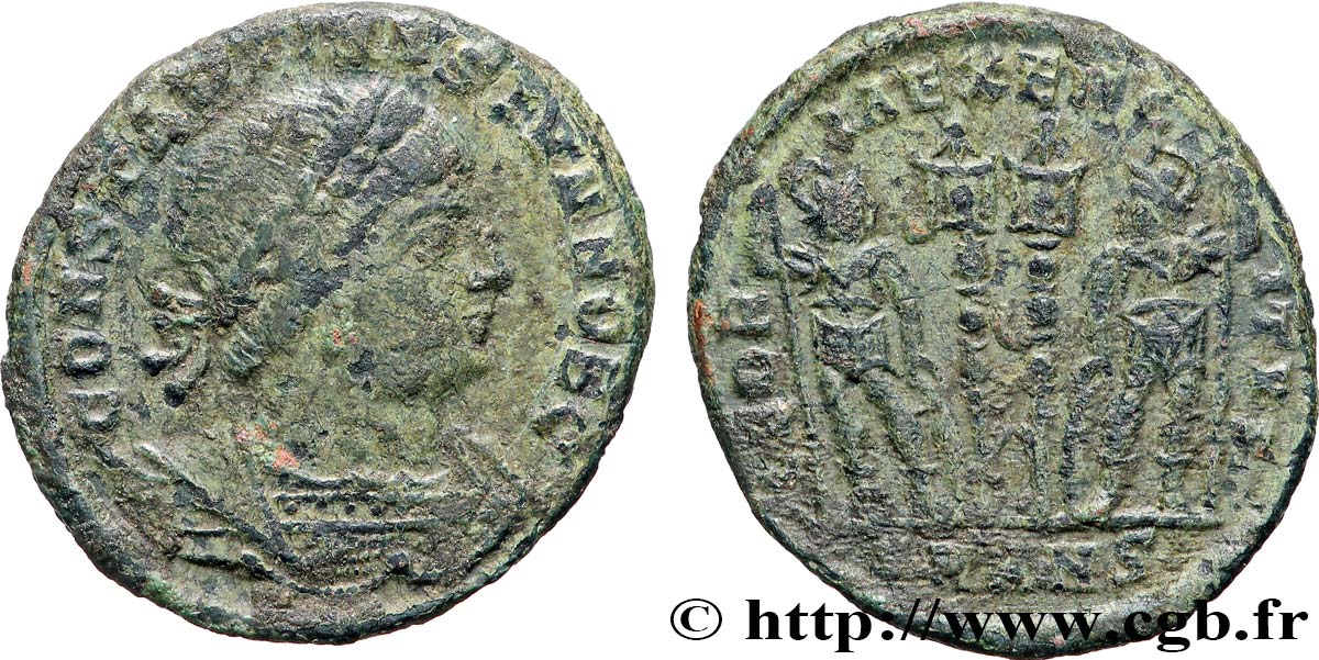 CONSTANTIN II Centenionalis ou nummus TTB