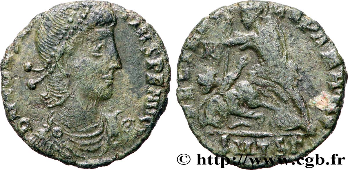 CONSTANCIO II Maiorina réduite, (PB, Æ 3) MBC+/MBC