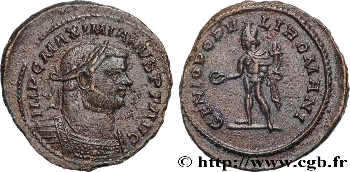 MASSIMIANO ERCOLE Follis ou nummus q.SPL
