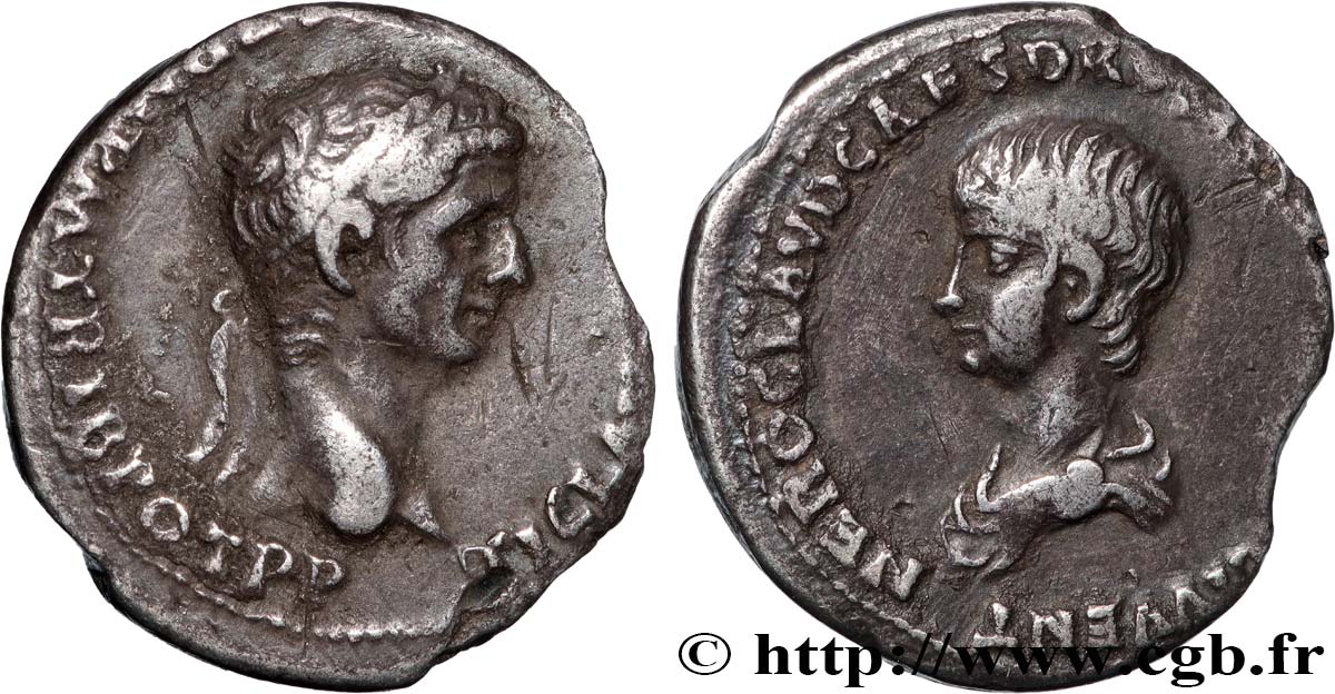 CLAUDIUS UND NERO CAESAR Denier SS