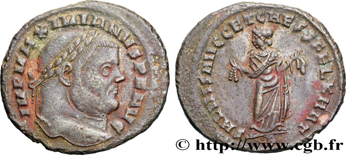 MAXIMIEN HERCULE Follis ou nummus TTB/TTB+