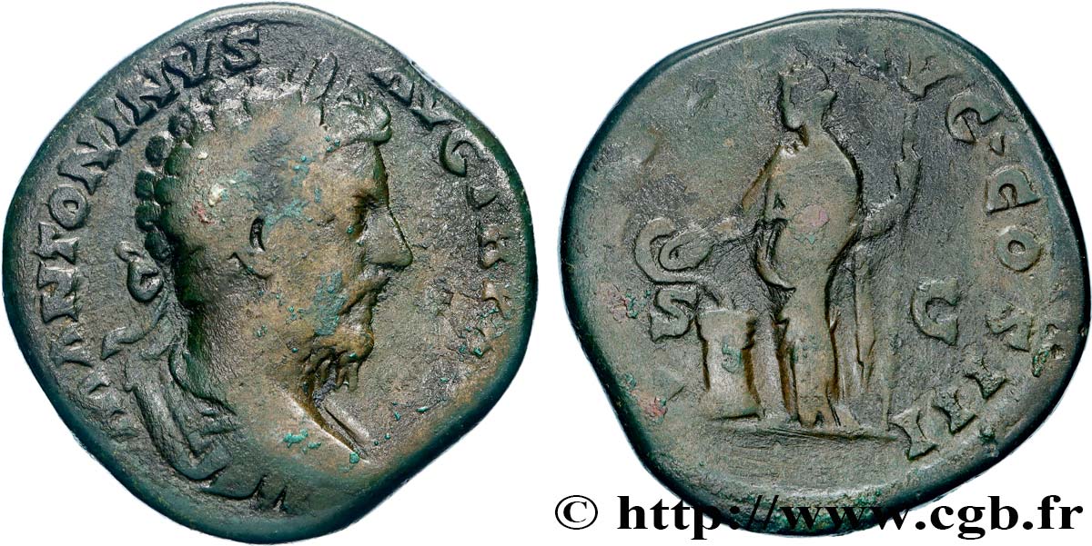 MARCUS AURELIUS Sesterce VF