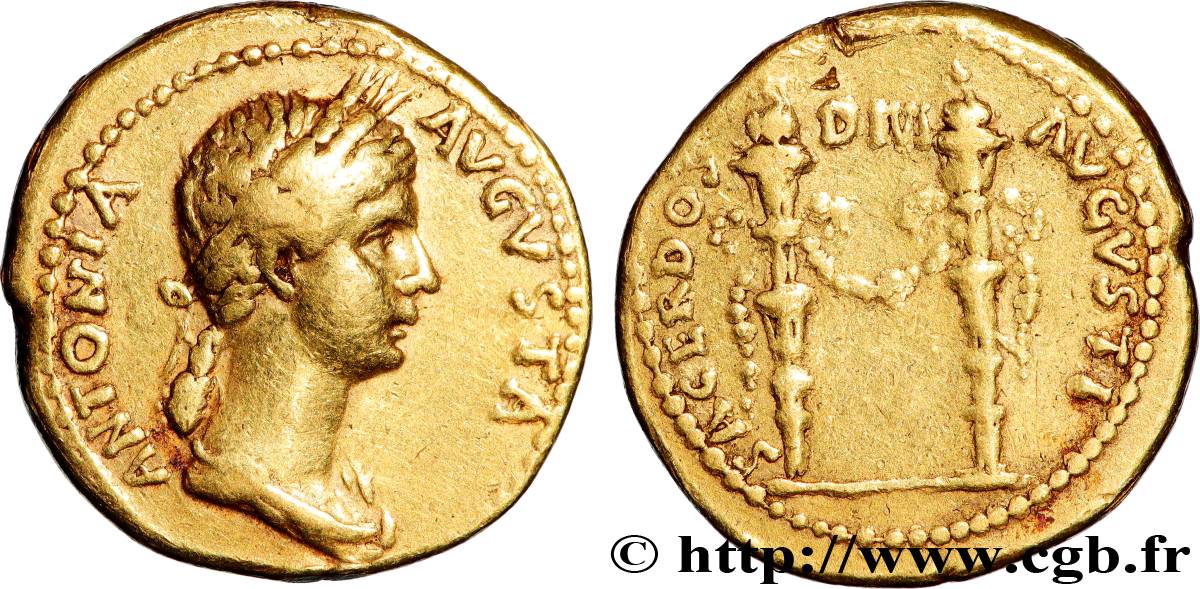 ANTONIA Aureus, restitution de Claude TTB/TB+