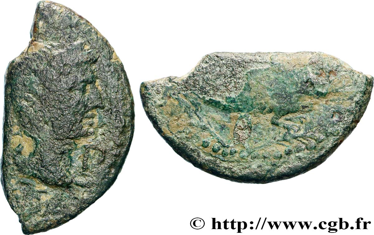 NEMAUSUS - NIMES - AUGUSTUS and AGRIPPA Dupondius COL NEM (as), coupé VF