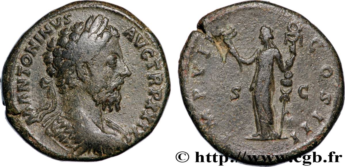 MARCUS AURELIUS Sesterce VF