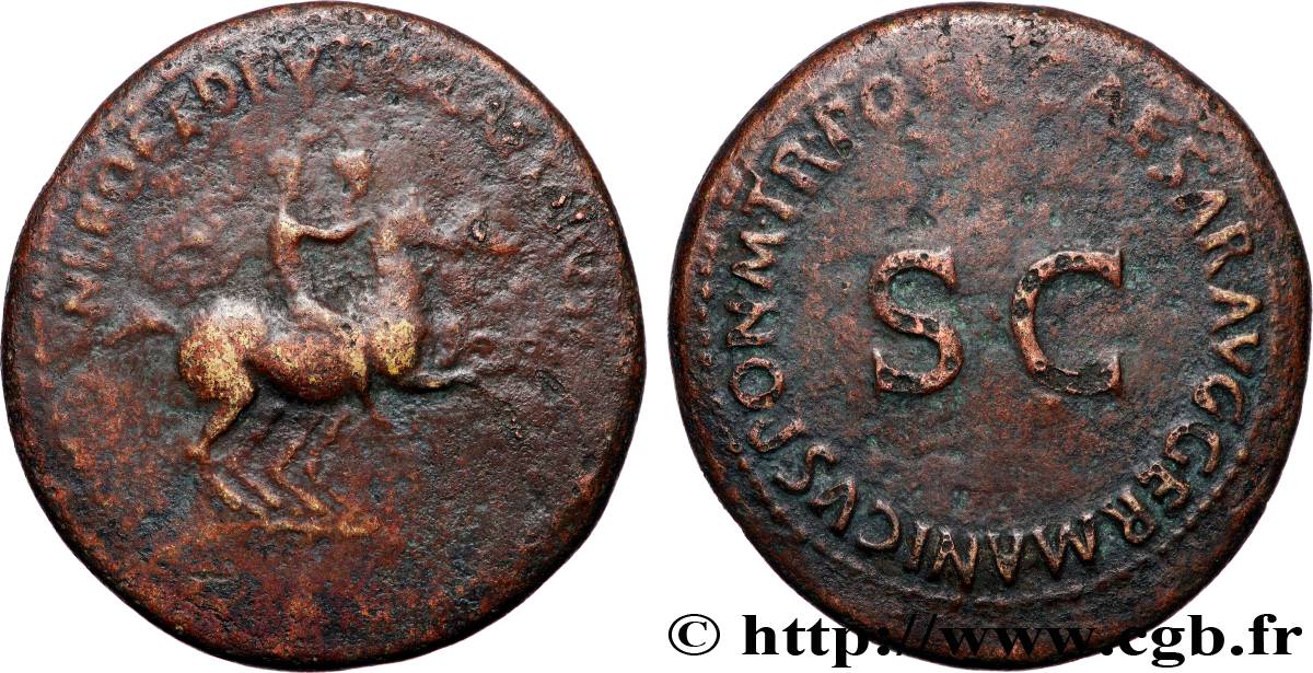 NERO and DRUSUS CAESARES Dupondius VF