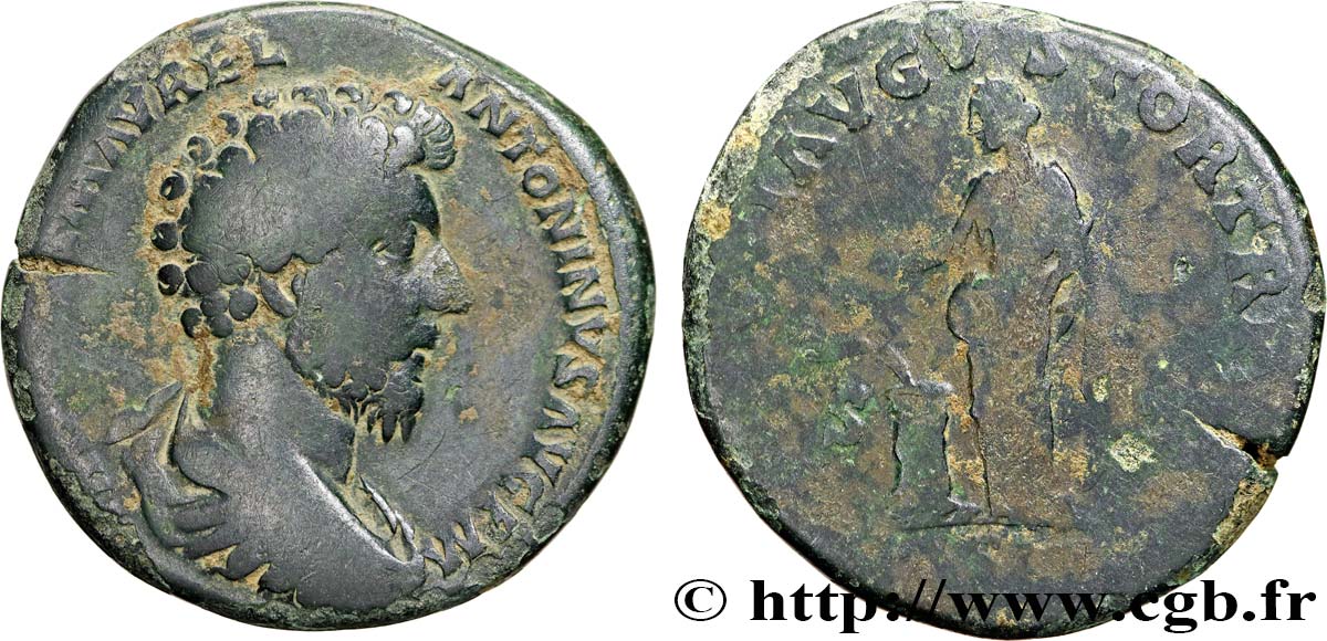 MARCUS AURELIUS Sesterce VF