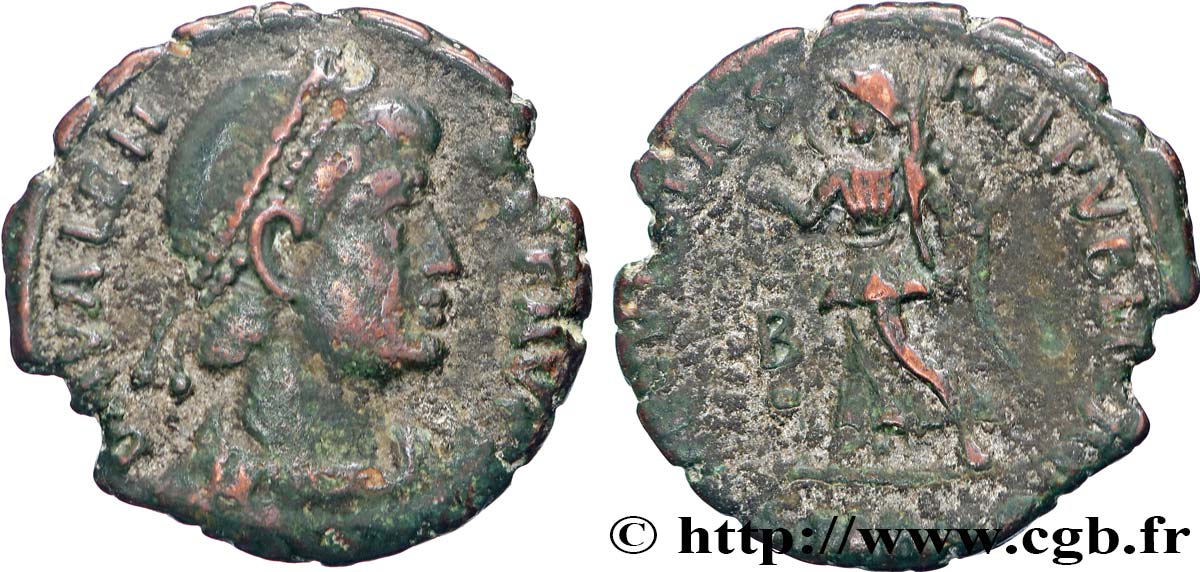 VALENTE Nummus, (PB, Æ 3) BC+