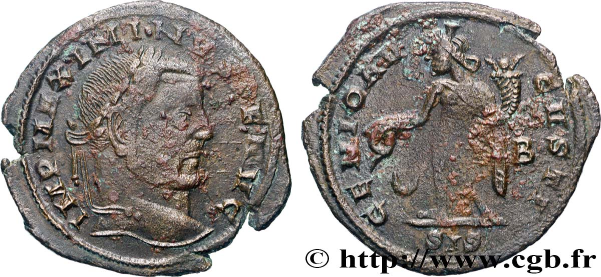 MAXIMINUS II DAZA Follis ou nummus fSS