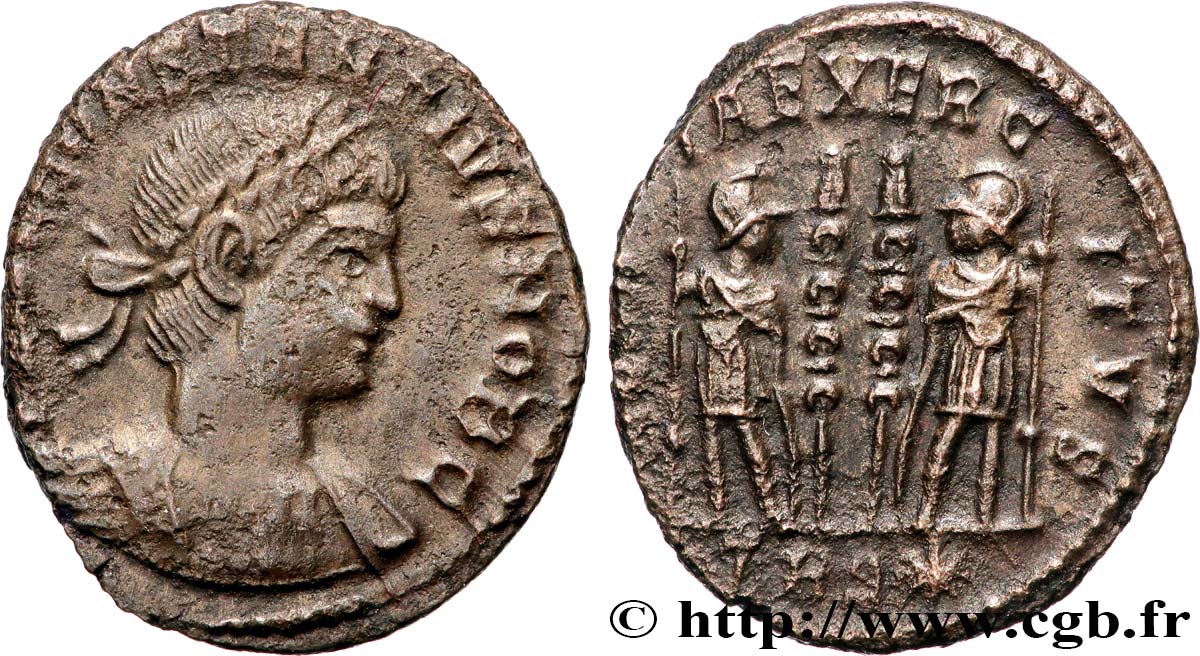 CONSTANCE II Centenionalis ou nummus TTB+