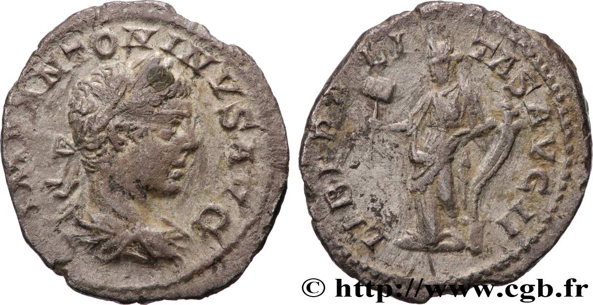 ELAGABALUS Denier XF