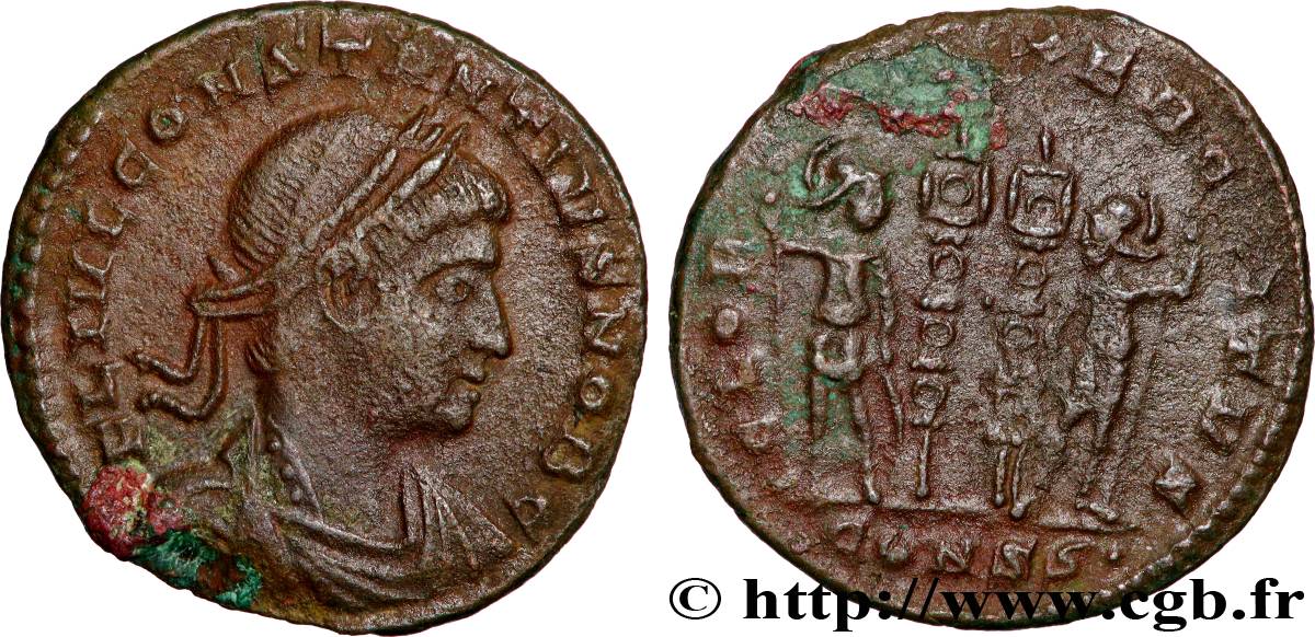 CONSTANCE II Centenionalis ou nummus TTB+