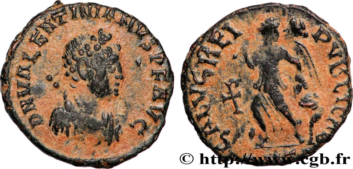 VALENTINIAN II Nummus, (PBQ, Æ 4) XF