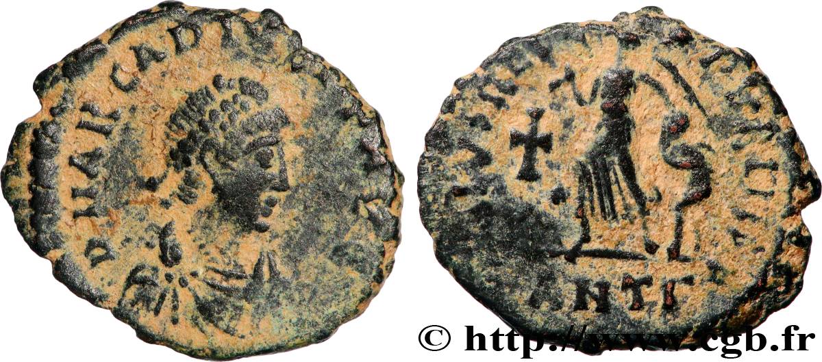 ARCADIUS Nummus, (PBQ, Æ 4) XF