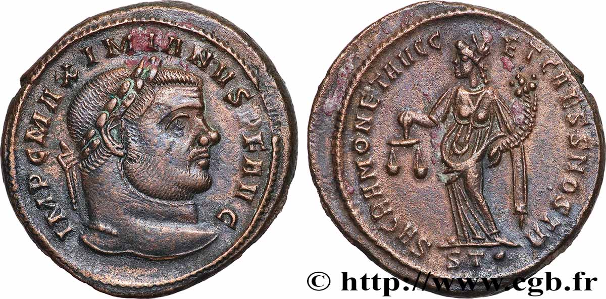 MAXIMIANO HÉRCULES Follis ou nummus MBC+