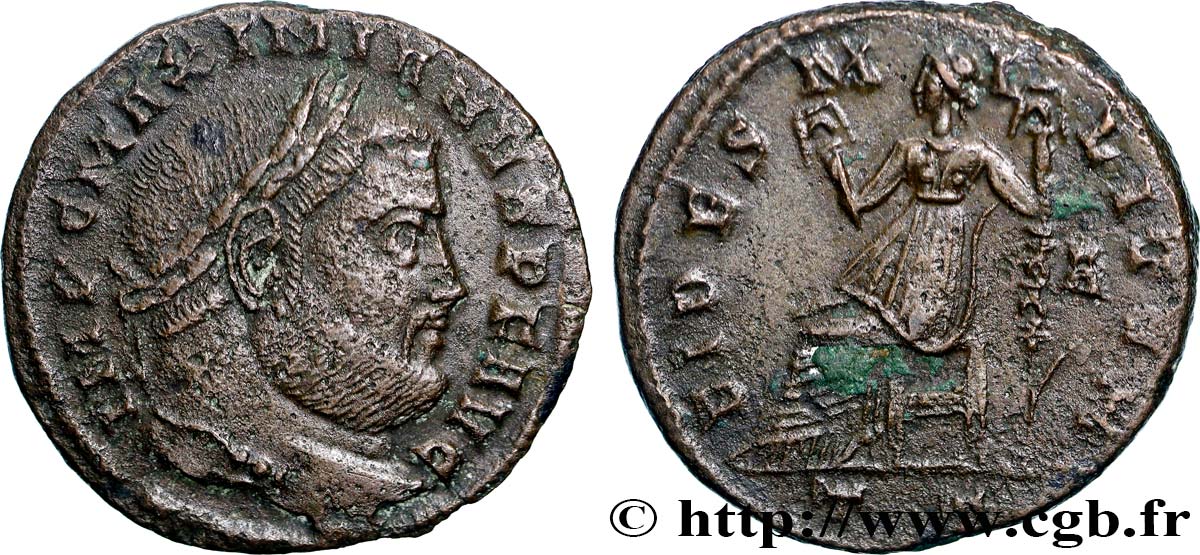 MAXIMIEN HERCULE Follis ou nummus TTB