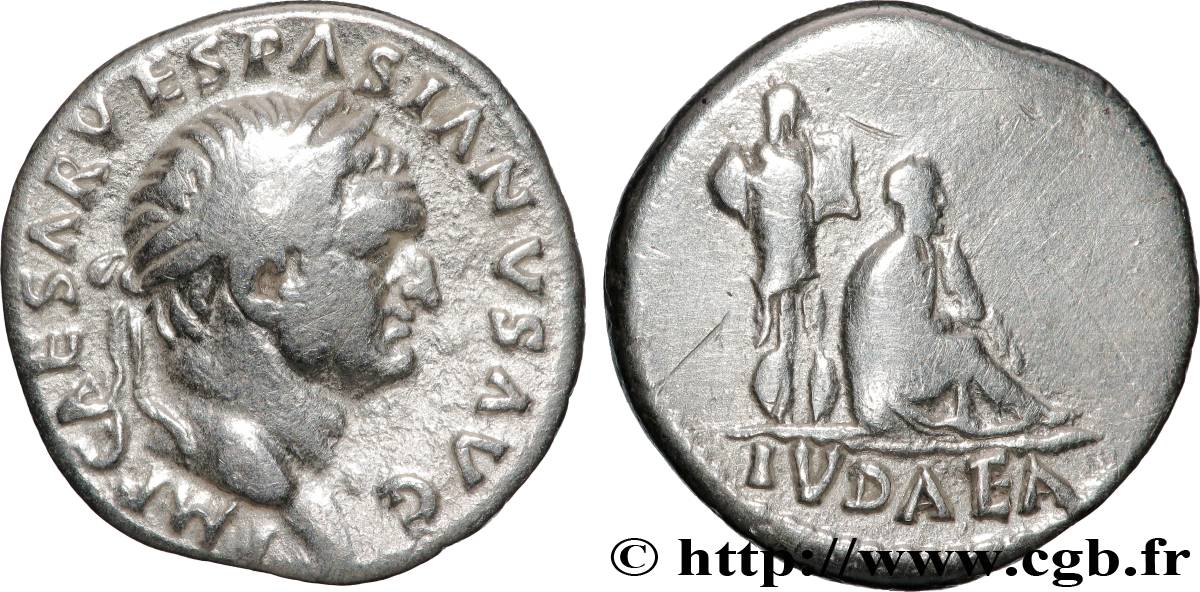 VESPASIAN Denier AU/XF