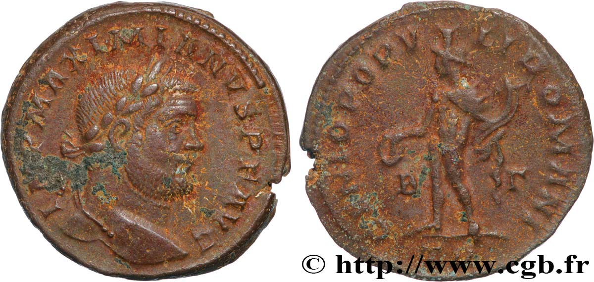 MAXIMIANUS HERCULIUS Follis ou nummus XF