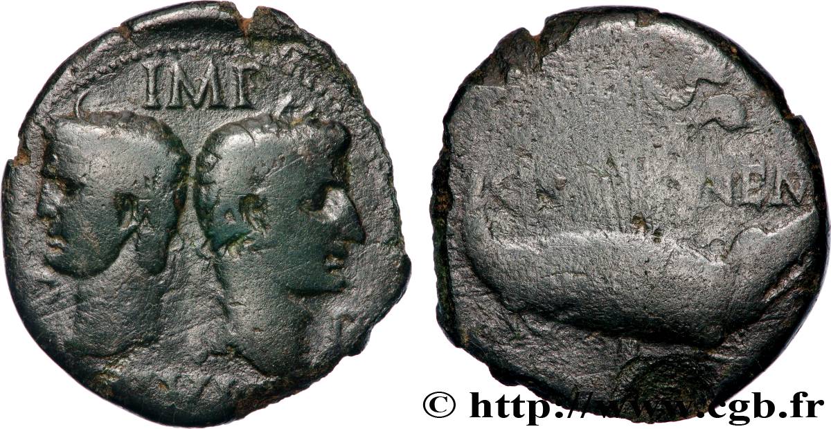 NEMAUSUS - NIMA - AUGUSTO y AGRIPA Dupondius COL NEM (as) BC+
