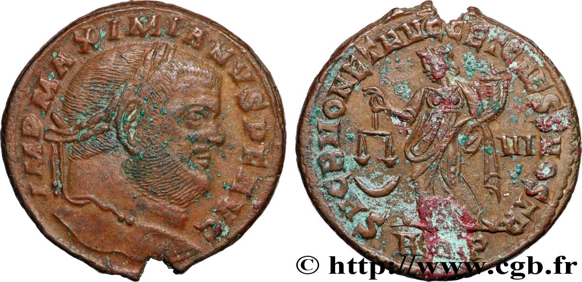 MAXIMIANO HÉRCULES Follis ou nummus MBC+