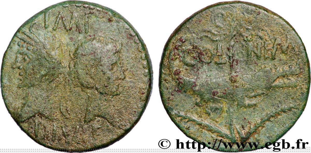 AUGUSTUS and AGRIPPA Dupondius XF