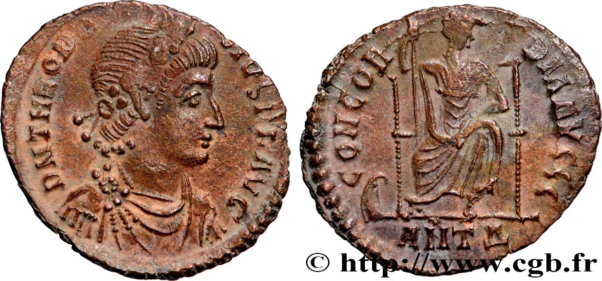 THEODOSIUS I Nummus, (PB, Æ 3) AU