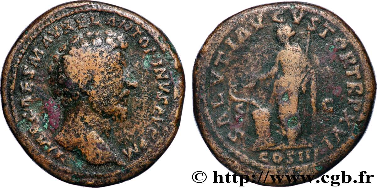 MARCUS AURELIUS Sesterce VF