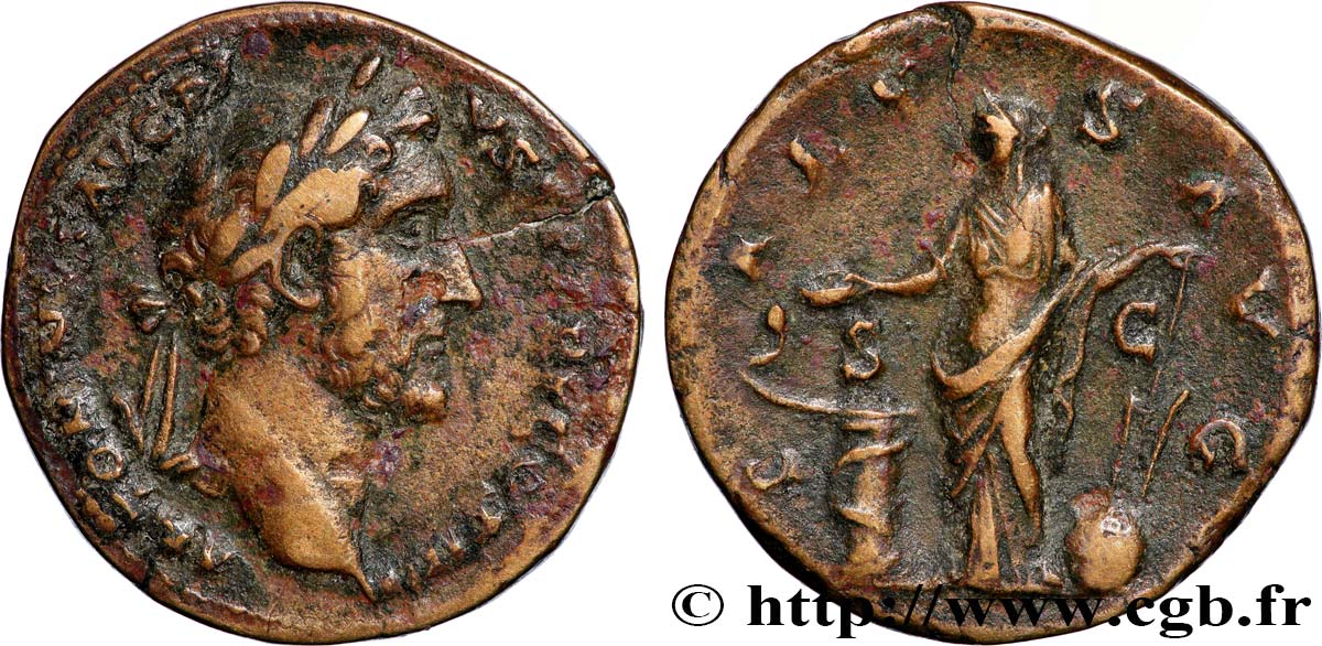 ANTONIN LE PIEUX Sesterce TTB