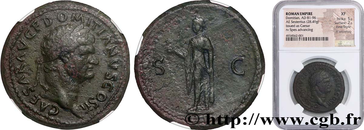 DOMITIANUS Sesterce AU/XF