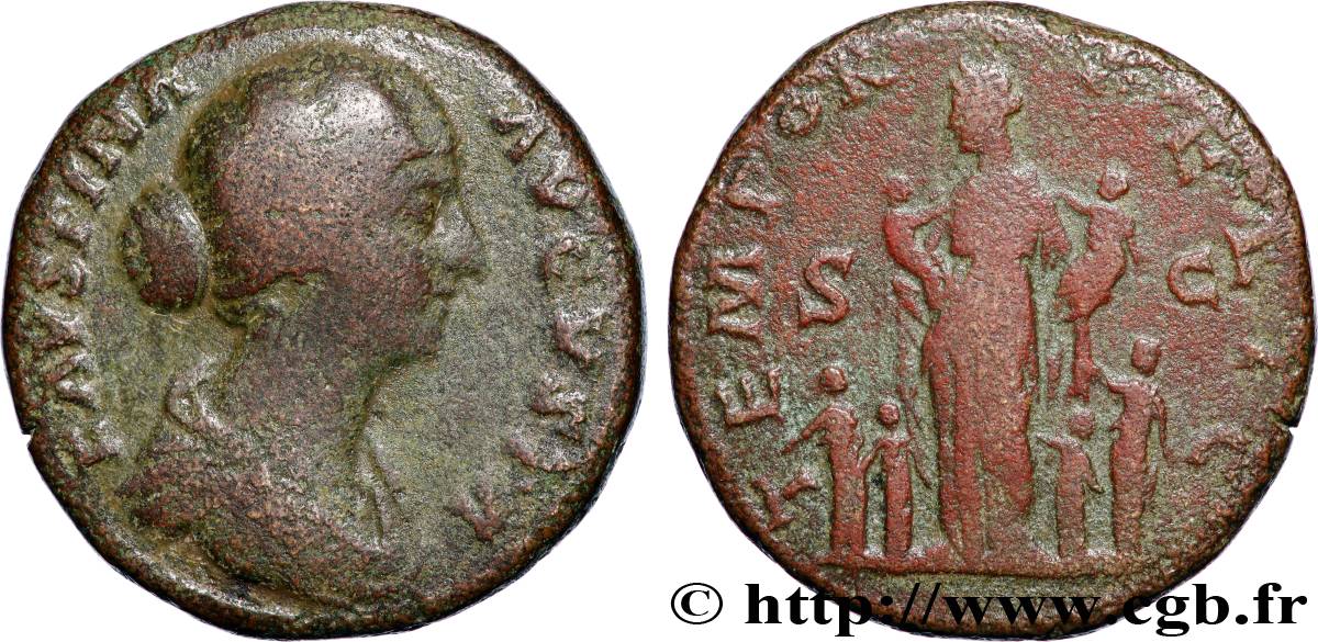 FAUSTINE JEUNE Sesterce TB/TB+