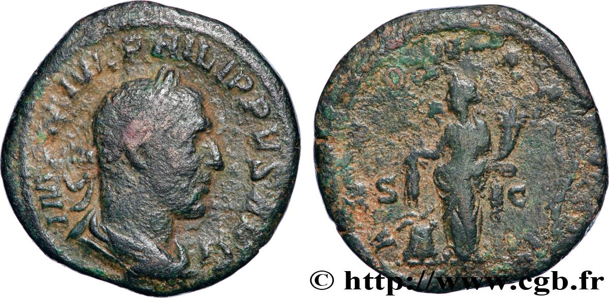 PHILIPPE Ier L&nbsp;ARABE Sesterce TB+