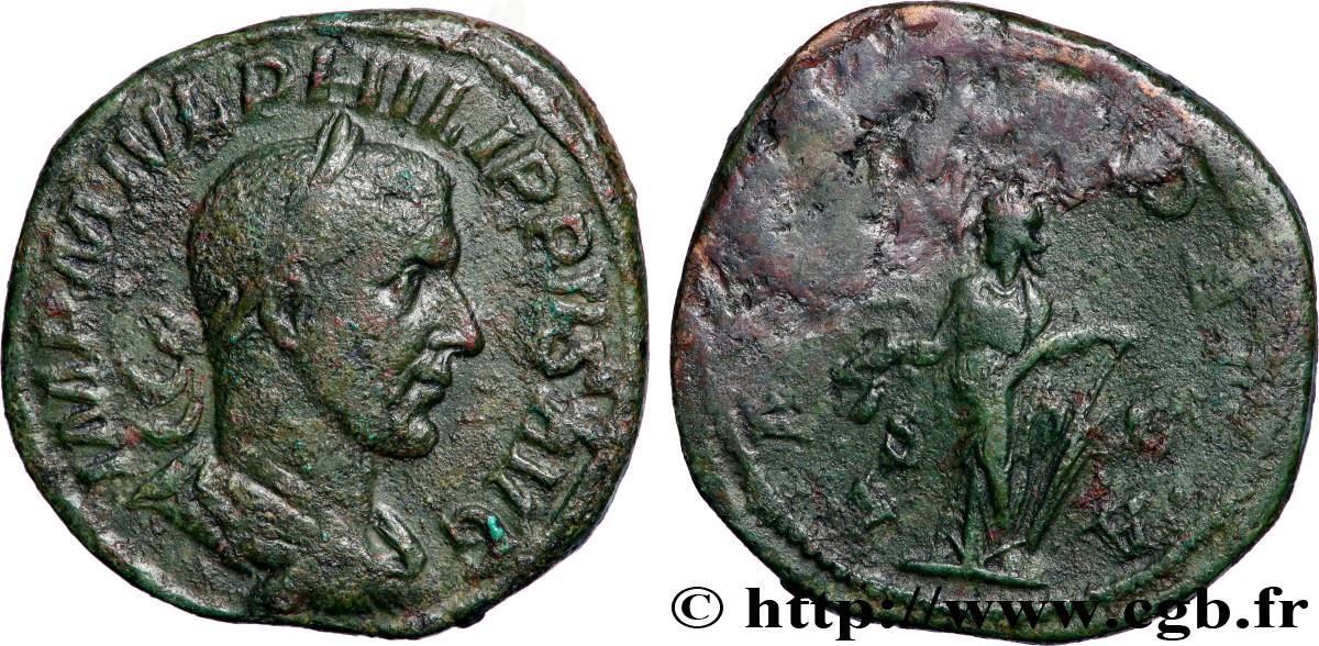 PHILIPPUS Sesterce XF/VF