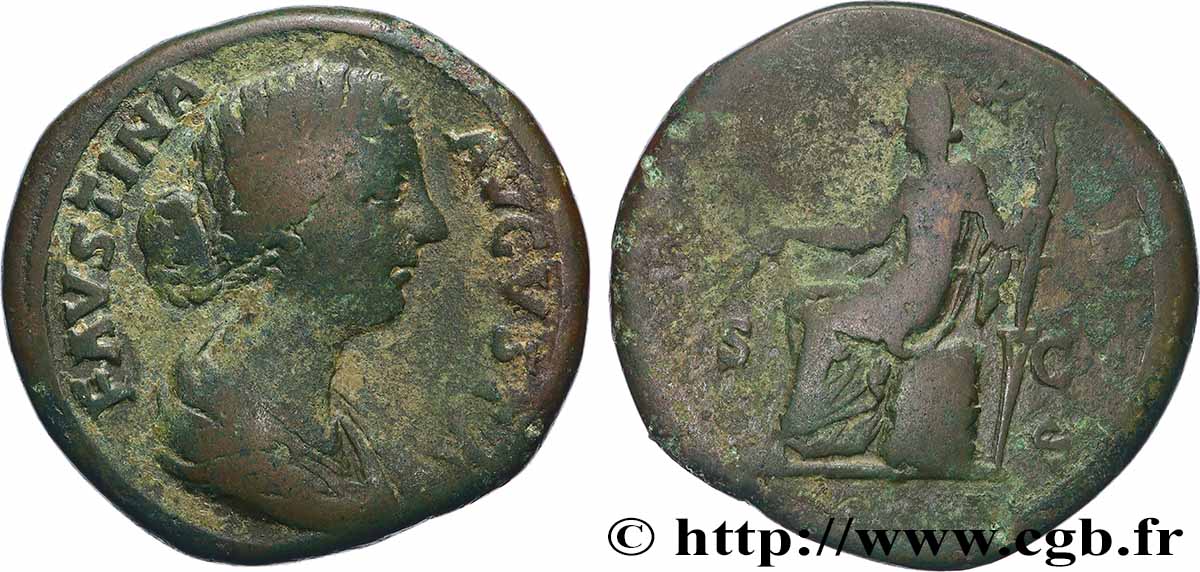 FAUSTINA DAUGHTER Sesterce VF/VF