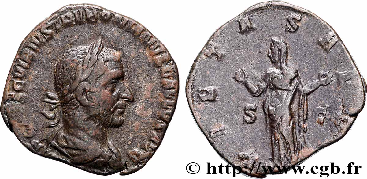 TREBONIANUS GALLUS Sesterce fVZ/SS